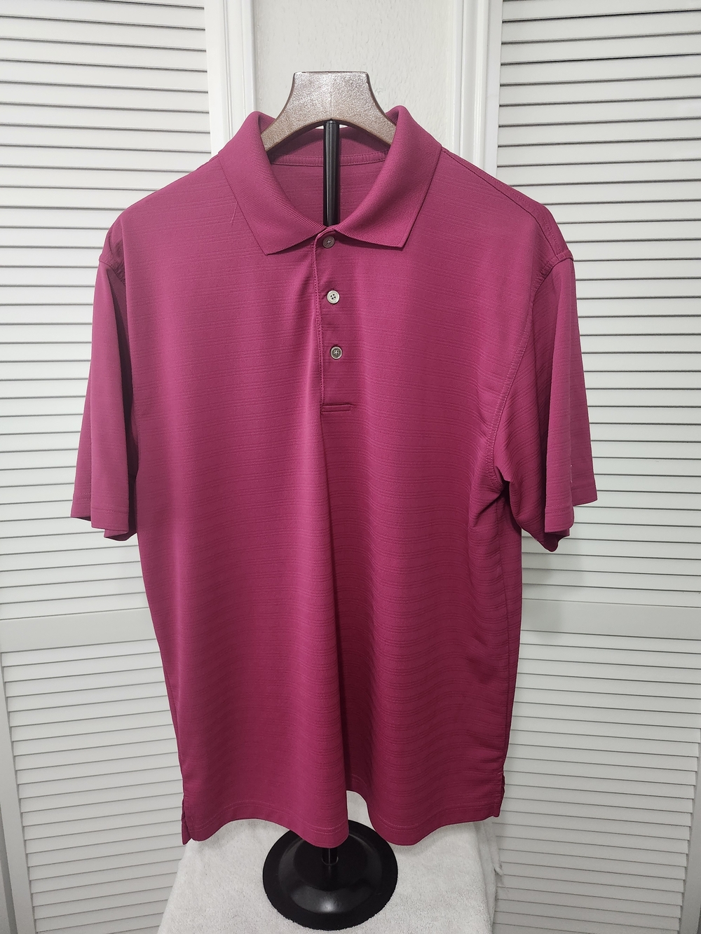 Grand Slam Men's Short-Sleeve Polo in Berry Pink